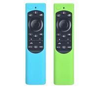 WKOLF Juego de 2 fundas de silicona para mando a distancia Samsung QLED Series Q60A Q70A QN800A Q80A QN90A QN85A Series 2021/2022 Models (silicona, azul brillante y verde brillante)