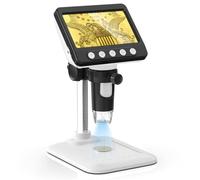 WKR Microscopio de monedas para monedas de error, microscopio digital LCD 1080P de 4.3 pulgadas, lupa de 50x-1000x con 8 luces LED ajustables, vista de PC, compatible con MacOS Windows para adultos y