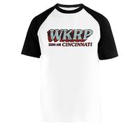 WKRP In Cincinnati Camiseta Blanca De Manga Corta Camiseta De Béisbol Unisex