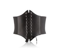 WKRTDY 1pcs Corsé Mujer Negro, Retro y Elástico, Ideal para Halloween y Fiestas Temáticas Piratas, Ancho Cinturón Negro para Adultos y Niñas, ¡Consigue un Look Único!