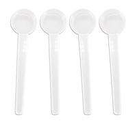 WKRTDY 5g Juego de 4 Cucharas Medidoras de Plástico con Medición en Gramos, Dosificadores para Cocina y Café, Aceite y Proteína Leche maternizadaTransparentes Cuchara de para Condimentos