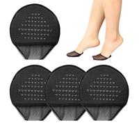 WKRTDY Almohadillas Metatarsianas, 4pcs Calcetines con Forro de Media Palma para Aliviar la Presión en el Antepié y el Talón, para Zapatos de Tacón Alto, Almohadillas Reutilizables para Mujeres, negro