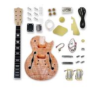 WKRTGFHJ DIY Guitarra Cuerpo Reemplazo Kit De Montaje De Guitarra Eléctrica Double Shake DIY De 6 Cuerdas Y 22 Trastes(F Hole)