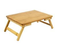 WKWKER Bambú Portátil Mesa De Cama Lap Desk para Cama Desayuno Bandeja De Cama con Patas Plegables Mesa De Cama Portátil para Computadora Snack Estudio De Escritura (Natural)