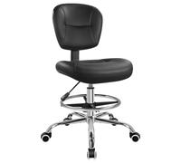 WKWKER Silla de dibujo con reposapiés ajustable, taburete de oficina giratorio de 360 grados, silla de escritorio con respaldo para oficina, laboratorio, estudio, spa, dormitorio, cocina, tienda