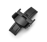 WKWPYCYUH 14 16 18 20 22 24mm Universal Hebilla 316L Metal Acero Inoxidable Doble Presión Bandeja de mariposa Compatible for Tissot Compatible for Armani Cierre de reloj(22mm Black)