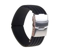 WKWPYCYUH 18 Mm 20 22 24 Strap Silicone Rubber Chain Bracelet Wrist Light And Soft Men's And Women's Watches Correa de reloj(24mm)