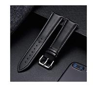 WKWPYCYUH 2 PiecesCalfskin Reloj de cuero genuino Material suave calidad Negocio Reemplazar la correa muñeca 18mm 20mm 22mm 24mm Correa de reloj(All Black,O)