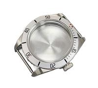 WKWPYCYUH Caja de reloj plateada de acero inoxidable de 41 mm Nh35 Nh36 compatible con 4R35 4R36 7S26 NH36 NH35 Movimiento para Seiko caja de repuesto de cristal de zafiro, Sapphire glass, Agate