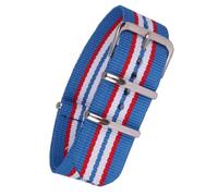 WKWPYCYUH Correa de nailon Compatible for rayas de camuflaje azul/rojo de 12/14/16/18mm for mujer, correa de reloj tejida de tela, cinturón for hebilla Correa de reloj(20mm)