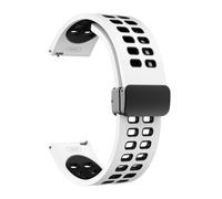 WKWPYCYUH Correa deportiva for hebilla plegable magnética compatible for Samsung Galaxy 3 45 mm/watch 3 41 mm/active 2 40 mm 44 mm/galaxy Watch 46 mm Frontier Correa de reloj(White black,Samsung Gear