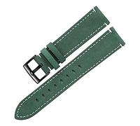 WKWPYCYUH Frosted Skin Wamkwnband Cinturón Hombres Mujeres 20mm 21mm Mate Cuero Reloj Correas Verde Unisex Suave Pulsera Accesorios Correa de reloj(Green-Black Clasp,20mm)