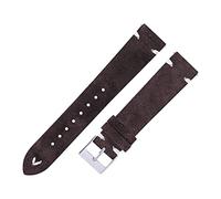 WKWPYCYUH Stede Watch Bands Correas Hecho a mano for hombres Mujeres 18 mm 20 Mira de cuero Strap Suede Brown 7 colores Reloj rápido Pulsera Correa de reloj(Dark brown,20mm)