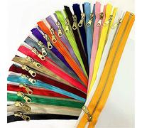 WKXFJJWZC - Juego de 20 Cremalleras separadas de Metal de latón (30 cm, con Tiradores de Cremalleras)