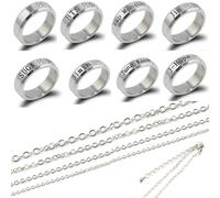WKxinxuan Bts Anillo, 8 Piezas Bts Anillo Colgante Mujer, Collar de Anime, Necklace es Un Regalo de CumpleañOs Para el Mejor Amigo de Un NiñO O Una NiñA