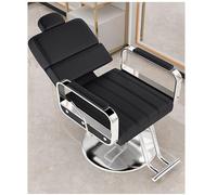 WKXTECZT Silla Reclinable Profesional con Reposacabezas Extraíble, Silla De Peluquero Dorada Resistente con Marco De Acero De Primera Calidad, Cómoda Y Elegante,Negro,D