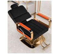 WKXTECZT Silla Reclinable Profesional con Reposacabezas Extraíble, Silla De Peluquero Dorada Resistente con Marco De Acero De Primera Calidad, Cómoda Y Elegante,Negro,A