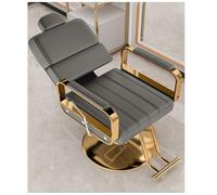 WKXTECZT Silla Reclinable Profesional con Reposacabezas Extraíble, Silla De Peluquero Dorada Resistente con Marco De Acero De Primera Calidad, Cómoda Y Elegante,Dark Gray,B
