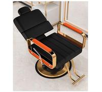 WKXTECZT Silla Reclinable Profesional con Reposacabezas Extraíble, Silla De Peluquero Dorada Resistente con Marco De Acero De Primera Calidad, Cómoda Y Elegante,Negro,B