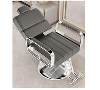 WKXTECZT Silla Reclinable Profesional con Reposacabezas Extraíble, Silla De Peluquero Dorada Resistente con Marco De Acero De Primera Calidad, Cómoda Y Elegante,Dark Gray,C