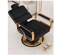 WKXTECZT Silla Reclinable Profesional con Reposacabezas Extraíble, Silla De Peluquero Dorada Resistente con Marco De Acero De Primera Calidad, Cómoda Y Elegante,Dark Gray,D