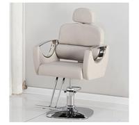 WKXTECZT Sillón De Peluquería Barbero Masaje Tattoo, 360º Giratoria con Base Fijo Y Apoyapies, Sillón Ajustable Altura Regulable, Asiento Suave Y Material Cómodo para Peluquería,Gris,B