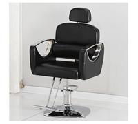 WKXTECZT Sillón De Peluquería Barbero Masaje Tattoo, 360º Giratoria con Base Fijo Y Apoyapies, Sillón Ajustable Altura Regulable, Asiento Suave Y Material Cómodo para Peluquería,Negro,B