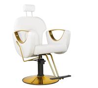 WKXTECZT Sillón Giratoria 360º con Base Fijo Y Apoyapiés, Altura Regulable, Uso Profesional para Peluquería, Tienda De Tatuaje, Salón De Belleza, Masajería,Blanca