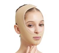 WKZSXXMJ Correa de Compresión Facial Postquirúrgica para el Mentón. Cinta Envolvente para la Papada. Banda de Soporte con Recorte. Siéntete Bien Mientras te Recuperas.(S)