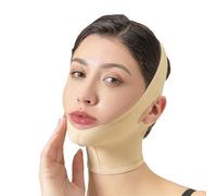 WKZSXXMJ Faja Facial Postquirúrgica para Compresión del Cuello con Correa para la Barbilla. Reducción Facial en Forma de V y Estiramiento de la Papada. para Mujeres.(M)