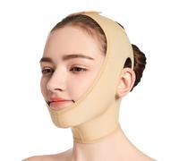 WKZSXXMJ Prenda de Compresión para el Mentón Después de Una Cirugía de Liposucción Vendaje con Correa para Cubrir el Cuello para Mujeres Tensado de la Papada(XL)