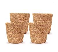 WL PLANTS Bloomique - Macetero trenzado Maki - Juego de 4 macetas - Beige - Cuerda - Cesta para plantas - Interior y exterior - H13 x Ø12
