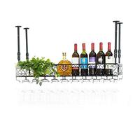 WLABCD Estante de Vino, Bar, Restaurante, Colgando, Rack de Copa de Vino, Estante de Alenamiento de Hierro Metálico Vino Champagne Copos de Vidrio Stemware Rack Botella de Vino Titular para Familia,6