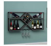 WLABCD Estante de Vino, Bar, Restaurante, Rejilla de Copa de Vino, Titular de Talle de Colgaje en Casa Industrial con Soporte de Vidrio, Soporte de Botella de Vino de Metal Montado en Pared,100 cm