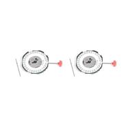 Wlauqueta 2 x movimiento 2115 con asa + batería 2035 reemplazo del movimiento del reloj de cuarzo electrónico de puntos con calendario único para, plata