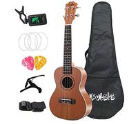 Wlauqueta 21 pulgadas ukelele Soprano Hawái Mini Guitarra Hawaiana Uke Sapele Guitarra 4 cuerdas para guitarrista principiante