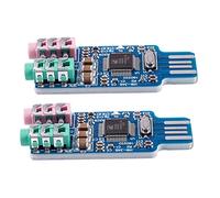 Wlauqueta 2X Free Driver - Tarjeta de sonido USB cm108 con chip para tarjeta de sonido USB, color azul