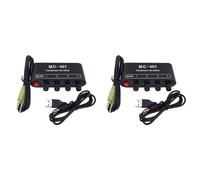 Wlauqueta 2X Mini Mezclador Audio Condensador Micrófono Mezclador Cuatro en Amplificador de Micrófono para Ordenador Teléfono Móvil Tarjeta de Sonido