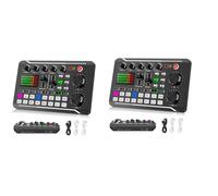 Wlauqueta 2X Podcast Mezclador Audio Tarjeta de Sonido en F998, Cambiador de Voz para Tarjeta de Efectos de Sonido para Micrófono Karaoke