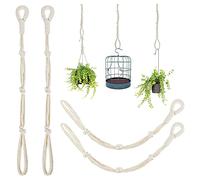 Wlauqueta 4 unidades Macramé Beige Planta Percha Extender Cuerda Planta Colgante Cesta Extender Grandes Soportes de Planta Colgantes (Beige)