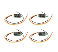 Wlauqueta 4X Mini Voltímetro Digital DC 0-100V Tensiómetro Panel 3-Digital con 3 hilos Rojo