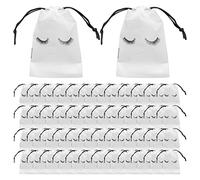 Wlauqueta 50 piezas de cuidado de las pestañas kits de maquillaje de plástico, estuche de maquillaje de baño, viaje cosmético con cordón , S, transparente