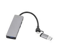 Wlauqueta 6 en 1 USB 3.0 Tipo-C Extender Hub Estación de acoplamiento USB 3.0 2.0 TF SD Reader Slot
