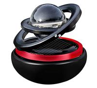 Wlauqueta - Ambientador de energía solar para coche, difusor de aire con doble anillo de suspensión interestelar para difusor de perfume de aromateae, negro