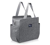 Wlauqueta Bolsa de almuerzo aislada con bolsillos laterales Bolsa térmica de almuerzo para mujeres adultas de gran capacidad para el trabajo de la oficina de la escuela