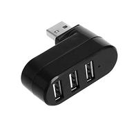 Wlauqueta - Concentrador USB 2.0 de 3 puertos y distribuidor de puertos USB 2.0 (90°-180º) - Giratorio para ordenador portátil PC Tablet Impresora Camara
