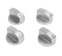 Wlauqueta Hornos, botones de cocina, perilla de horno (4 piezas), 6 mm universal plata Gas botones de control adaptador horno interruptor giratorio cocina superficie bloqueo