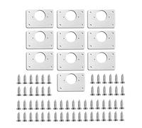Wlauqueta - Lote de 10 bisagras de placa de reparación para armario, muebles, cajón de acero inoxidable, paneles de puerta, base, bisagra, , reparación, tablero