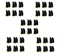 Wlauqueta Mangas de Dedo de Fibra de Carbono de 18 para Juegos MóViles Mangas de Dedo de Pantalla de Contacto Negro Y Amarillo (60 Piezas)