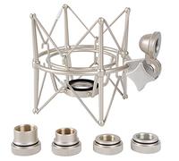 Wlauqueta Micrófono Shock Mount Soporte Ajustable Soporte de Micrófono Grabación Soporte de Metal Pod Soporte de Micrófono (Champagne )